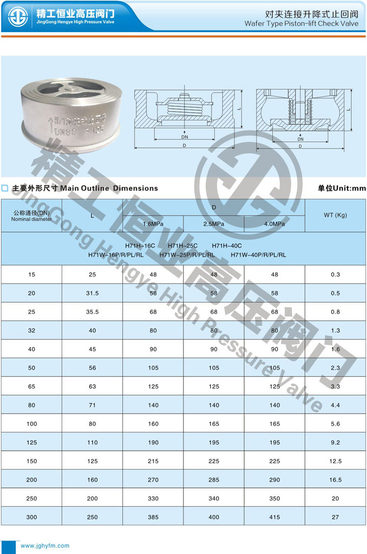 对夹连接升降式止回阀 对夹连接升降式止回阀